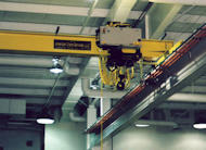 Running Bridge Crane for sale at AMCHoist. Image of a single running bridge crane sold by AMCHoist.